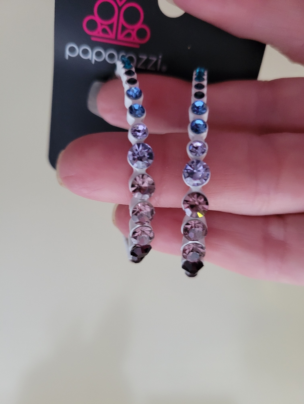 Paparazzi Multicolor Crystal Hoop Earrings - Women's Jewelry - Picture 3 of 3